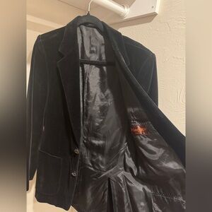 Vintage Yves Saint Laurent Classic Black Velvet Holiday Blazer Size 8